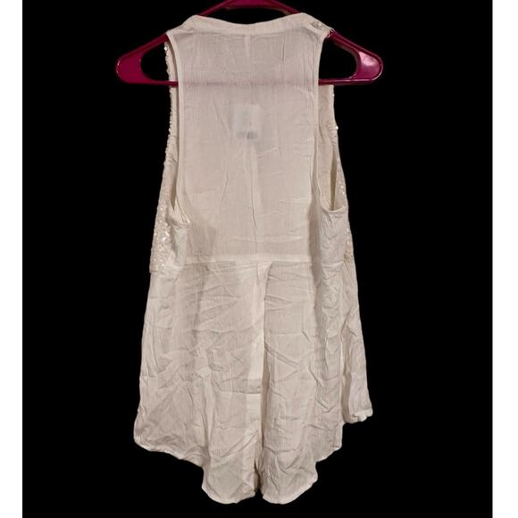 Free People Cream Sequin Tank Top - Picture 2 of 8